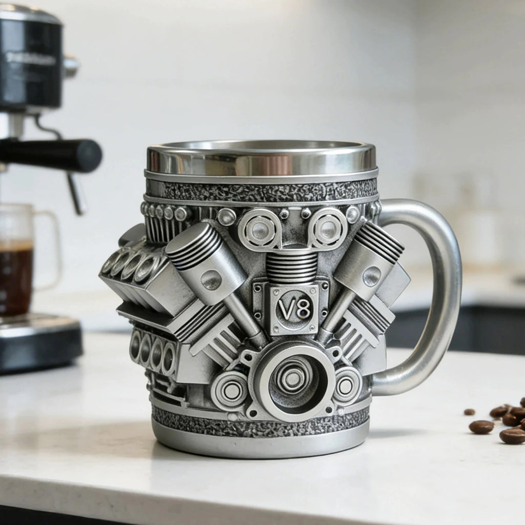 Mug, Stainless Steel Car Lovers V8 Engines