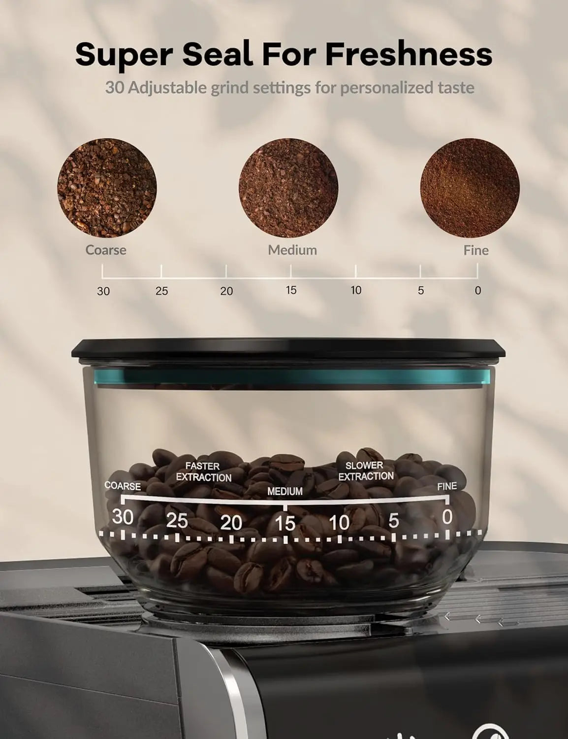 Espresso Machine w/ Grinder Latte Cappuccino Gift