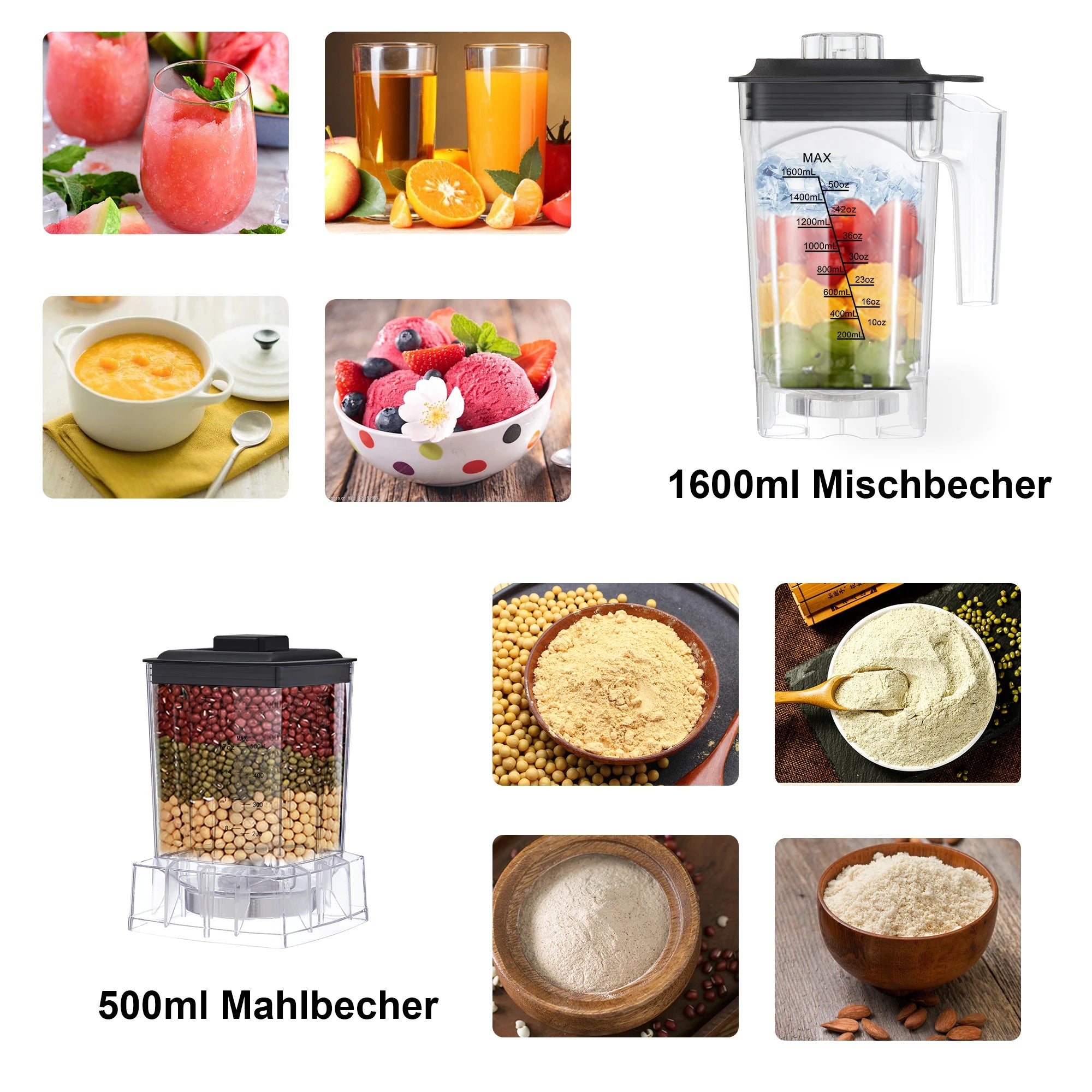 Blender Mixer Juicer, 2L Food Processor Ice Smoothies Fruit BPA Free