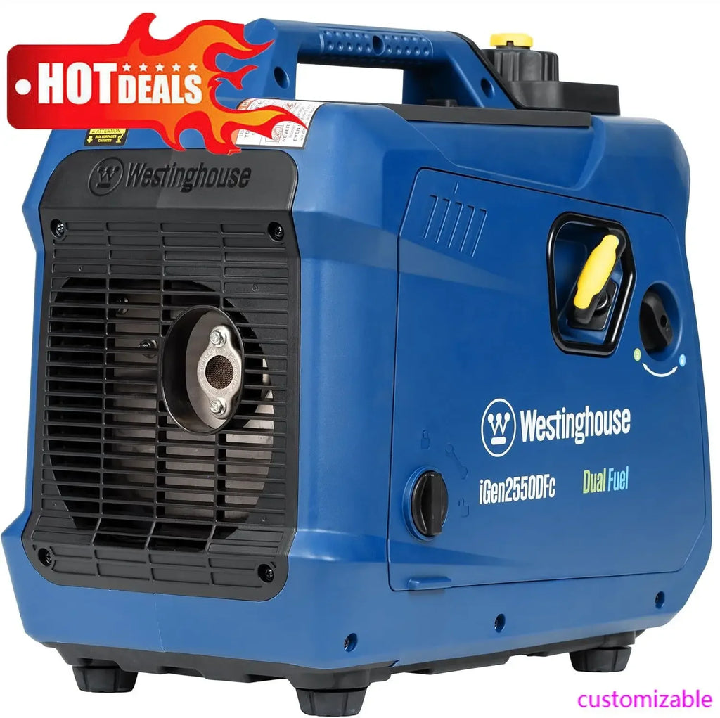 2550 Peak Watt Super Quiet & Lightweight Portable Inverter Generator, RV Ready 30A Outlet, Gas and Propane Powered