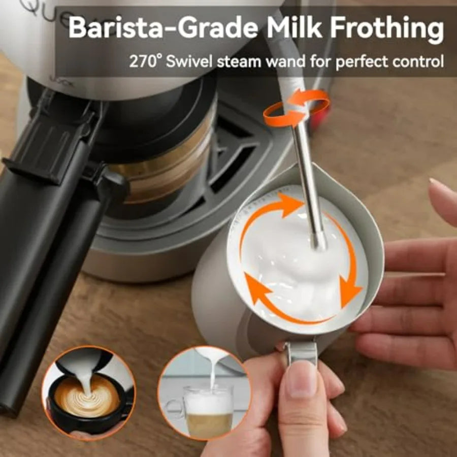 Espresso Cappuccino Machine, 4-Cup Stainless
