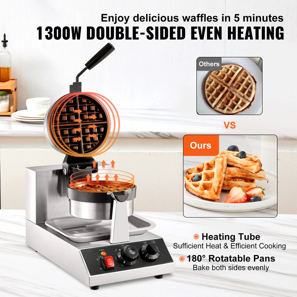 Electric Waffle Maker, Stainless Steel Non-Stick