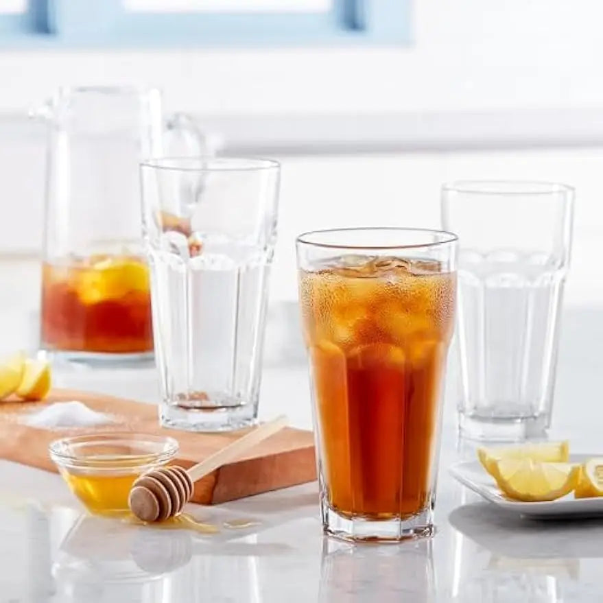 Glasses, Set of 12 Clear Iced Tea Dishwasher Safe
