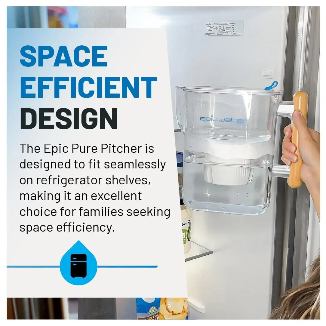 Water Filter Pitcher, 10-Cup BPA-Free, Fluoride, Chlorine, Lead