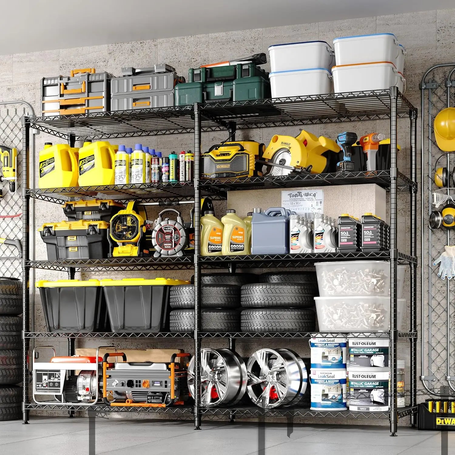 5-Tier Storage Shelves Metal Shelving Unit 15.8" x 70.8" x 70.5" 1325 LBS Heavy Duty Storage Rack for Home, Pantry & Warehouse
