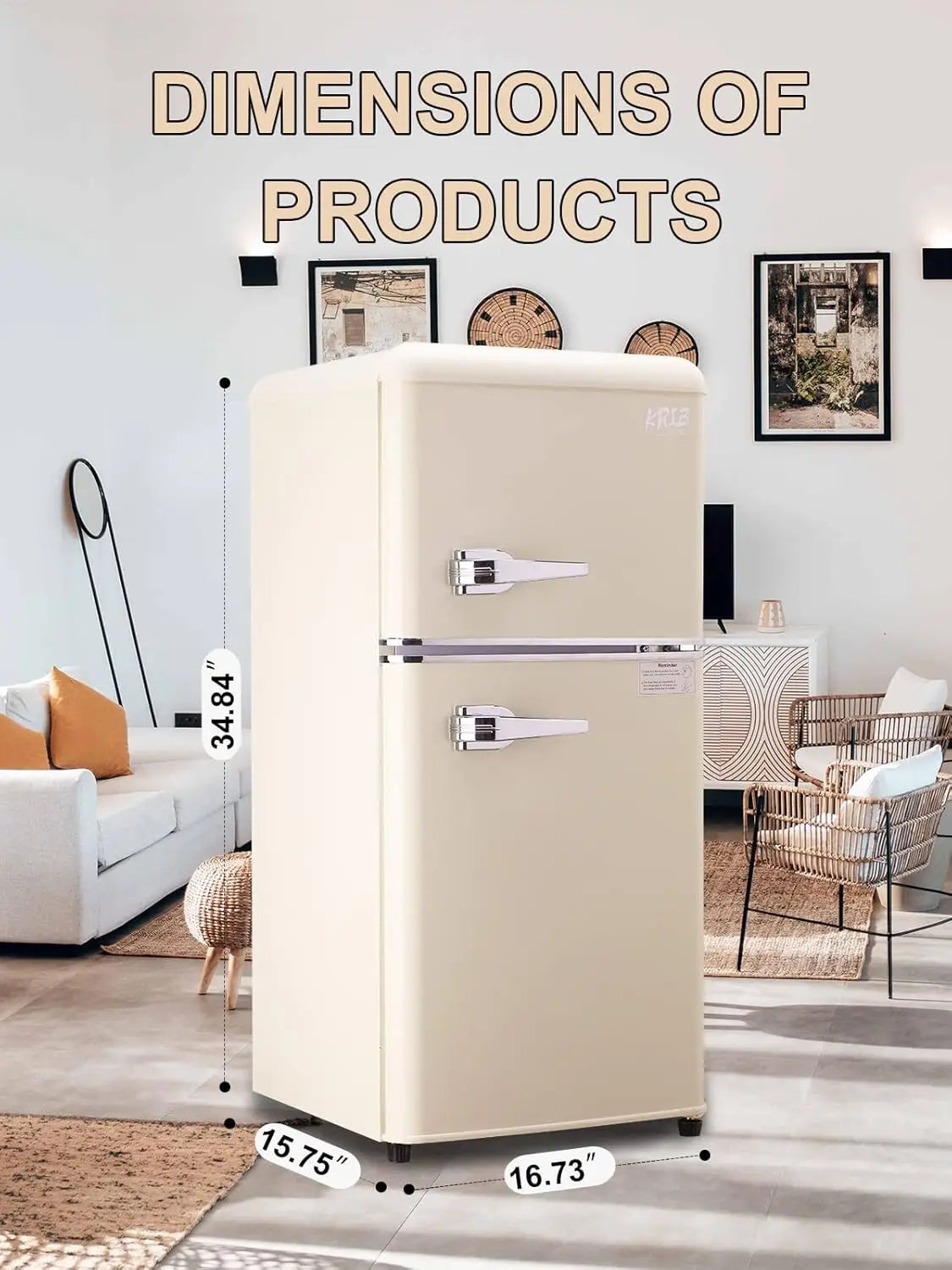 Mini Fridge with Freezer 3.2 Cu.ft