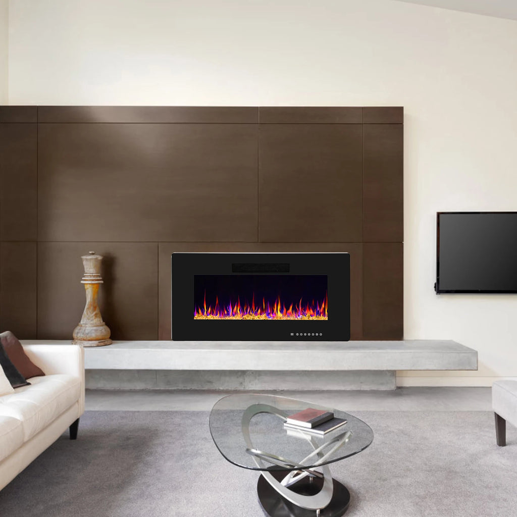 Electric Fireplace, 36" Wall Mounted, Quiet Ultra thin