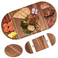 Acacia Wood Serving Tray Charcuterie Tray Multi-Function Charcuterie Platter with Grooves Magnetic for Fruits Vegetables