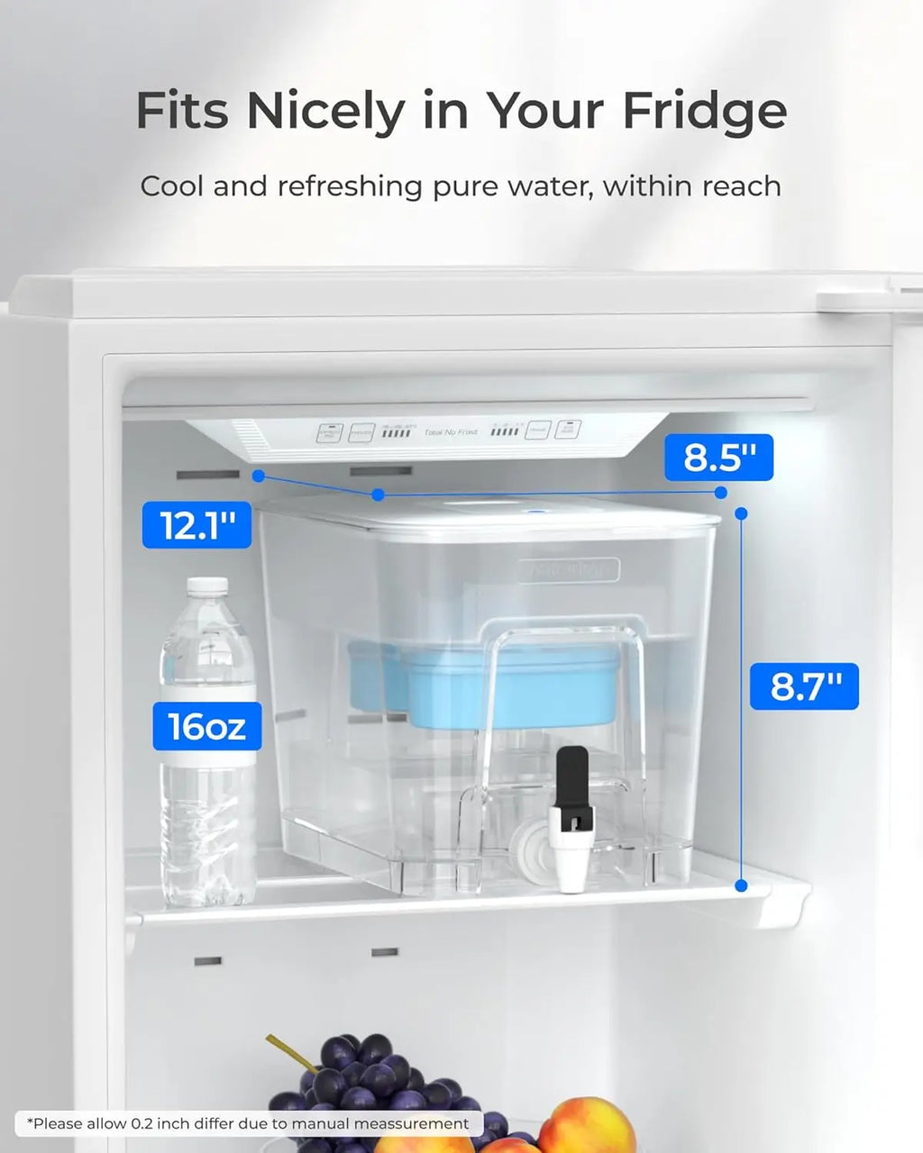 Water Filter Dispenser, 40-cup Alkaline