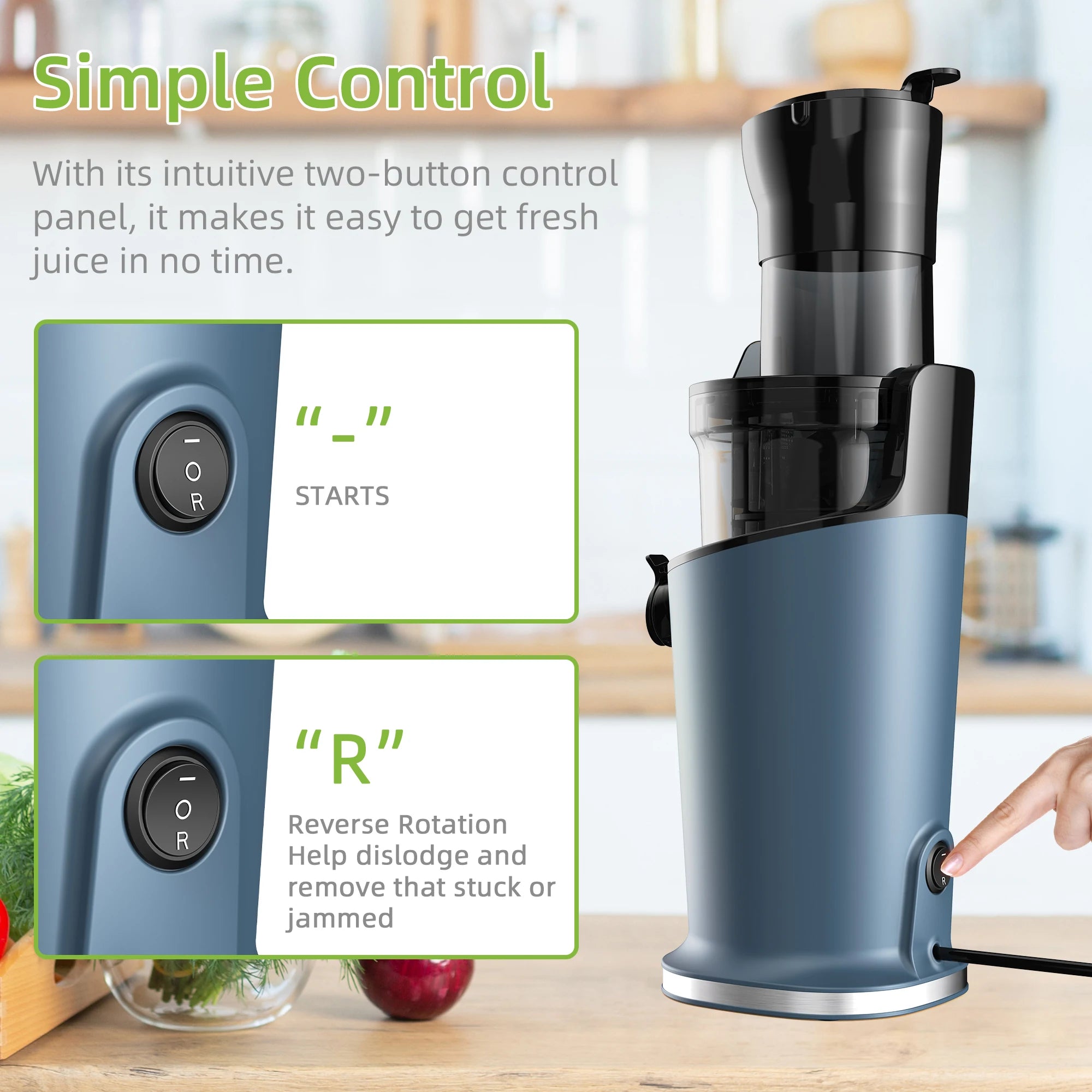 Juicer, Cold Press Fits Whole Fruits