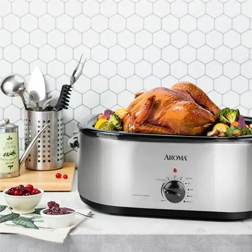 Roaster Oven, Electric Self-Basting, 20Qt. Fits 24-lb Turkey
