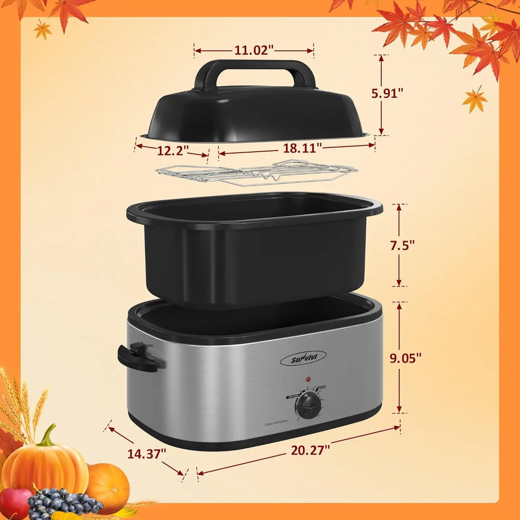 Roaster Oven, Electric Self-Basting, 24 Qt Removable Pan