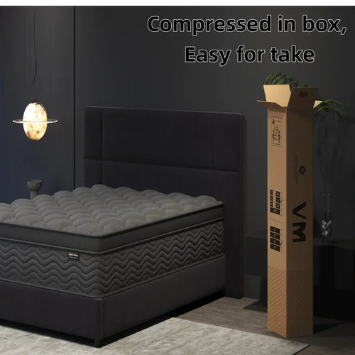 12 Inch King Mattress, Memory Foam Hybrid King Size Mattress in a Box, Pocket Springs for Pressure Relief, Medium Firm, Fiberg