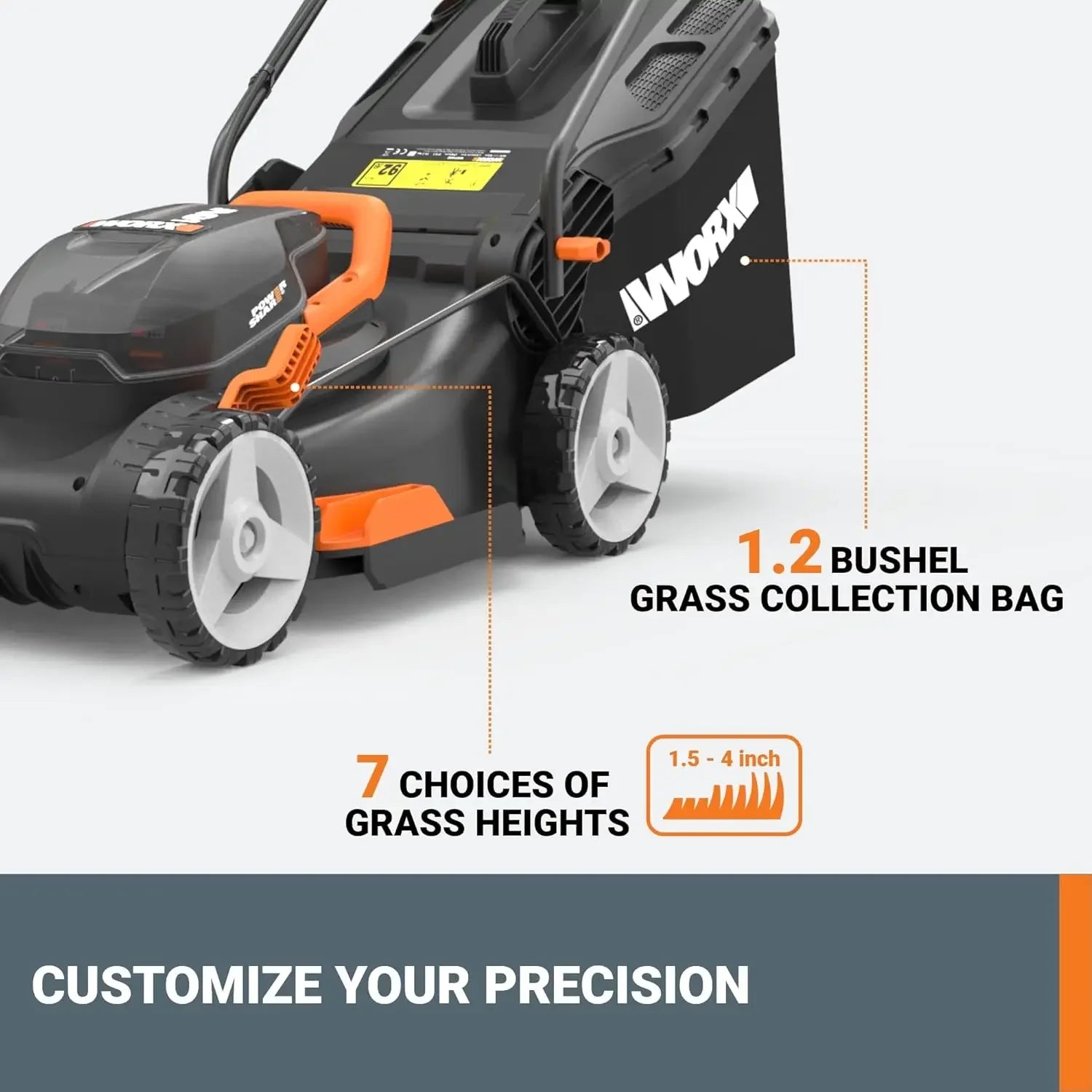 Customizable 40V 17" Cordless Lawn Mower For Small Yards, 2-in-1 Electric Mower Cuts Quiet,with 7-Position Height Adjustment