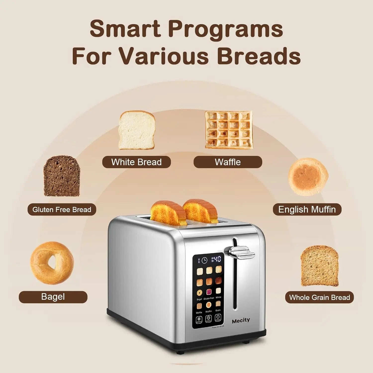 Toaster 2-Slot Smart Wide-Slot, Stainless Steel