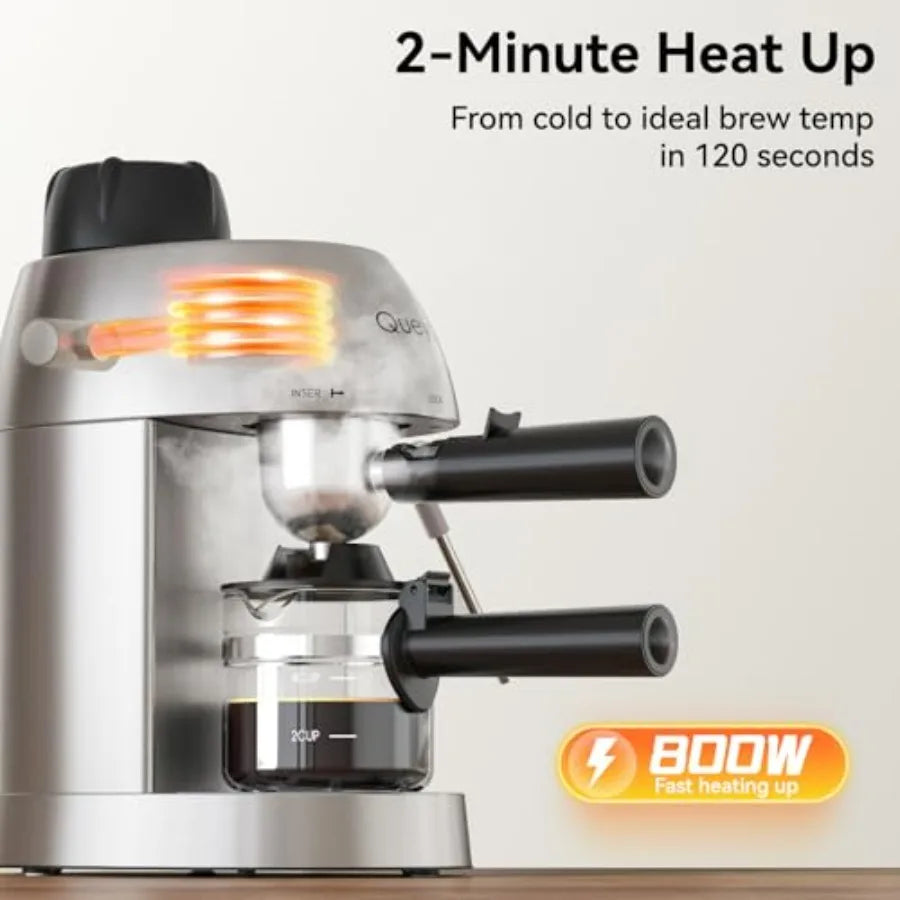 Espresso Cappuccino Machine, 4-Cup Stainless