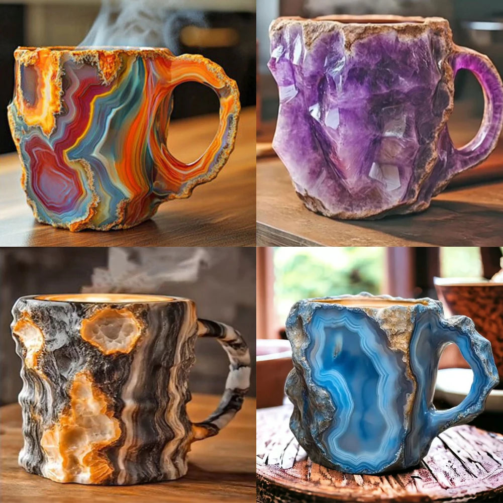 400ml Elegant Luxury Mineral Colored Crystal Mug Translucent Coffee Cup Home Office Elegant Crystal Water Cup Coffee Cup Gift