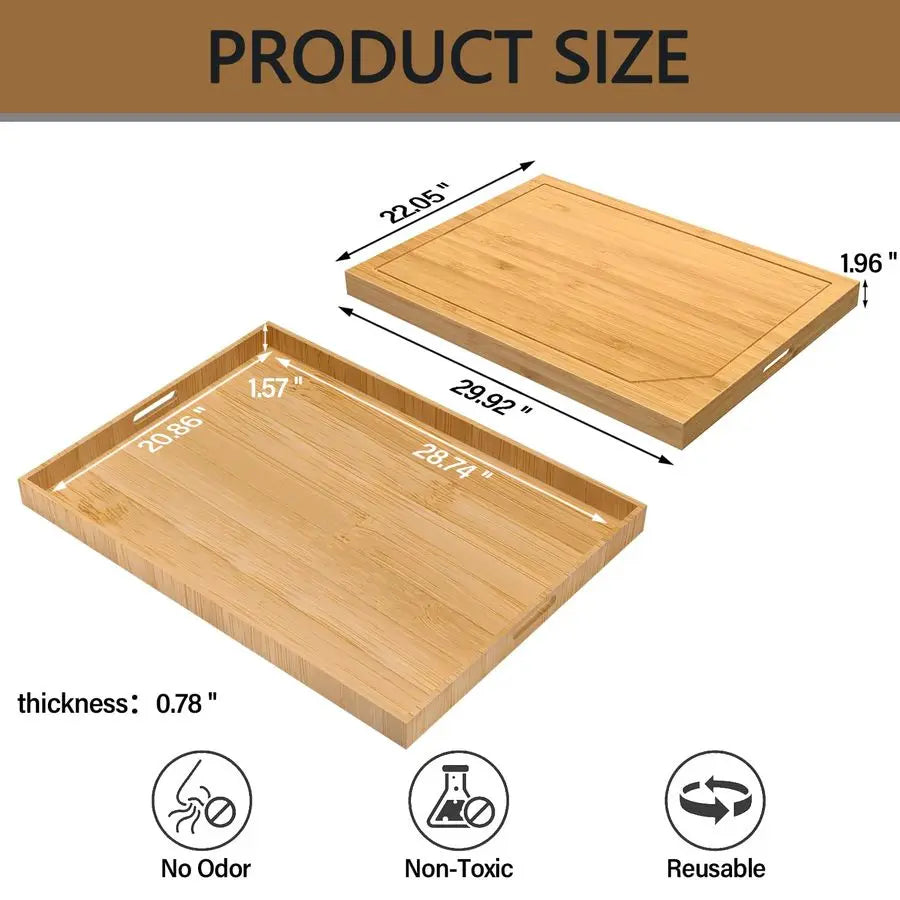Stove Cover Noodle Cutting Board Bamboo Wood